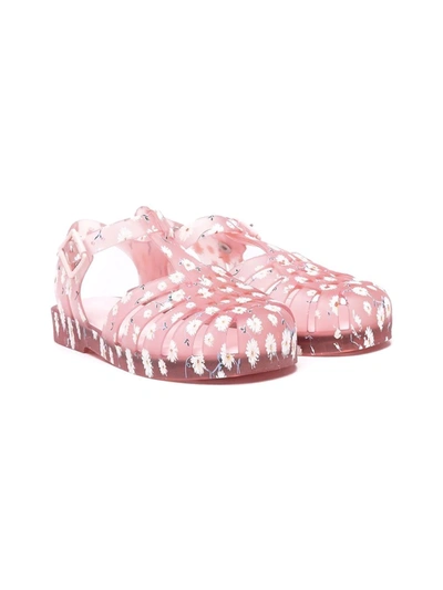 Mini Melissa Kids' Floral-print Buckled Sandals In Pink