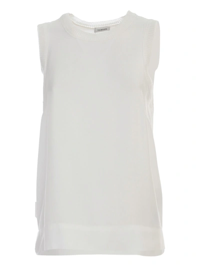 P.a.r.o.s.h . Scoop Neck Sleeveless Top In White