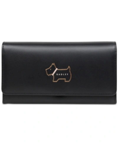 Radley London Large Flap Over Matinee Purse In Black
