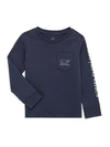 Vineyard Vines Boys' Long-sleeve Vintage Whale Pocket Tee - Little Kid, Big Kid In Navy