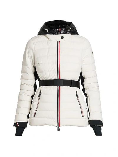 Moncler Bruche Belted Quilted Shell Down Jacket In White