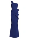 Chiara Boni La Petite Robe Seki One-shoulder Gown In Iris