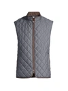 Peter Millar Essex Quilted Travel Vest In Black