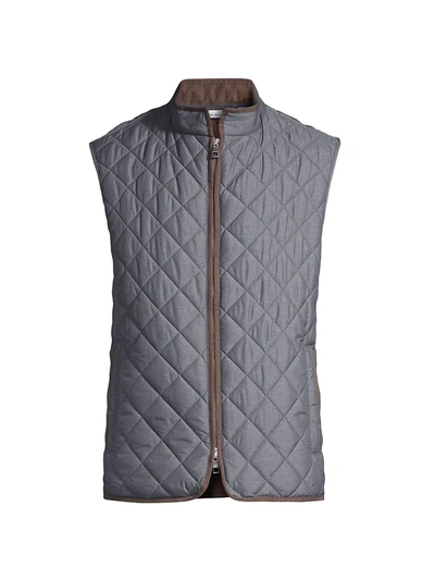 Peter Millar Essex Quilted Travel Vest In Black