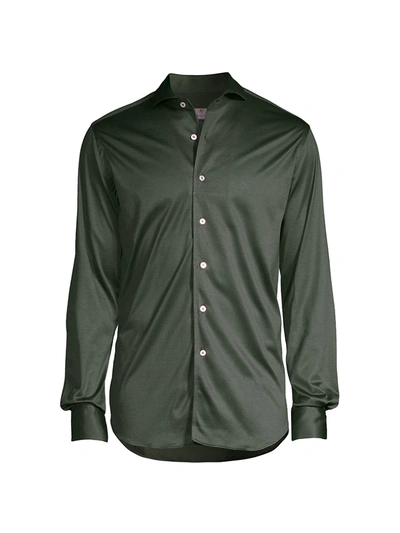 Canali Cutaway-collar Cotton-jersey Shirt In Unknown