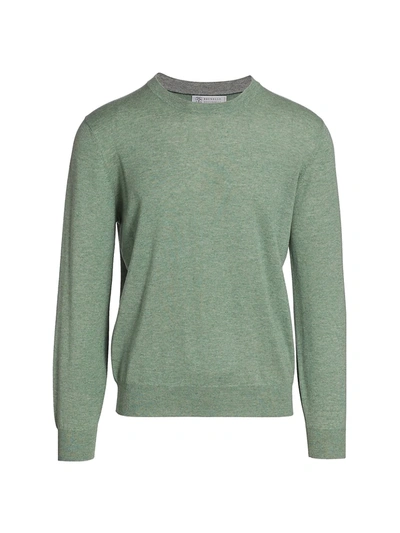 Brunello Cucinelli Cashmere Crewneck Sweater In Green