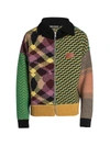 PALM ANGELS COLLARED PATCHWORK CARDIGAN,400014547463