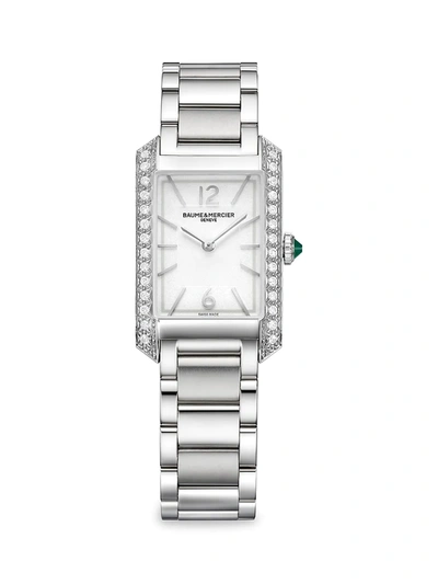 Baume & Mercier Women's Hampton 10631 Stainless Steel & Diamond Bracelet Watch In Silver