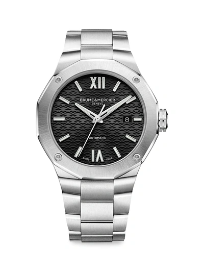 Baume & Mercier Riviera 10621 Stainless Steel Bracelet Watch In Silver
