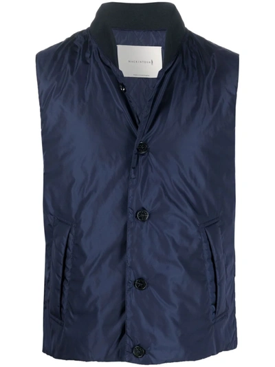 Mackintosh Dundee Buttoned Gilet In Blau