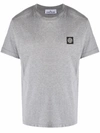 Stone Island Logo-patch Cotton T-shirt In Grey