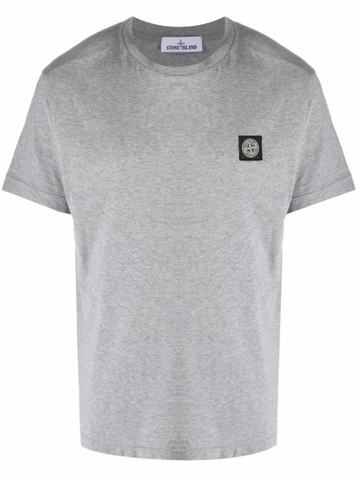 Stone Island Logo-patch Short-sleeve T-shirt In Grey