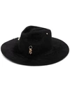 Ruslan Baginskiy Pierced Felt Fedora Hat In Schwarz