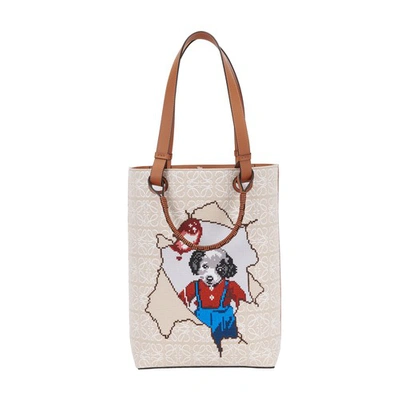 Loewe Puppy Tote-bag In Ecru White