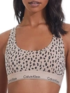 Calvin Klein Modern Cotton Collection Cotton Blend Racerback Bralette In Savannah Cheetah