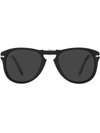 Persol Steve Mcqueen Round-frame Sunglasses In 黑色