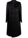 Maison Margiela Double-breasted Trench Coat In 黑色