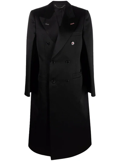 Maison Margiela Double-breasted Trench Coat In 黑色