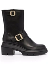 Stuart Weitzman Ryder Leather Ankle Boots In Black