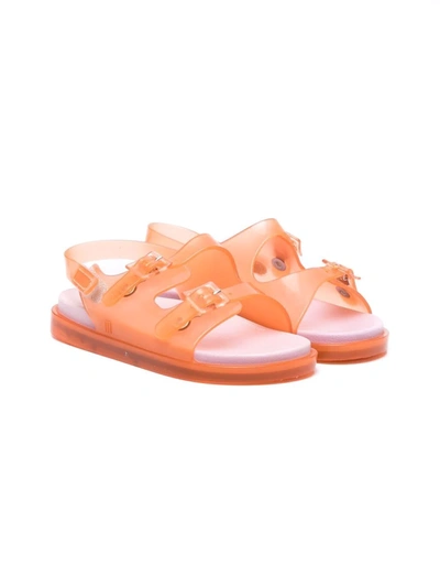 Mini Melissa Open-toe Buckled Sandals In Orange