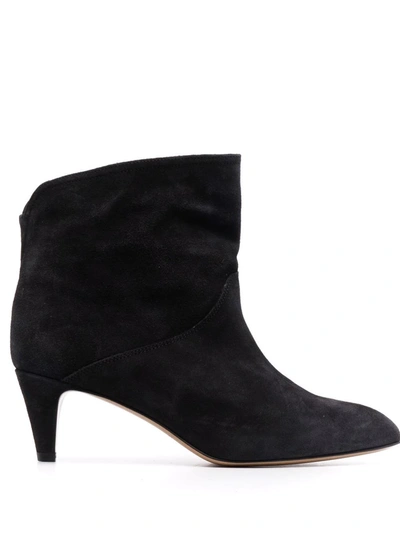Isabel Marant Black Suede Ankle Boots In Black