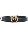 Pinko Logo-plaque Buckle Belt In Schwarz