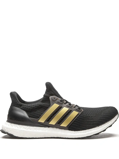 Adidas Originals Ultraboost 4.0 Dna Rubber-trimmed Primeknit Running Trainers In Black/gold Metallic/white