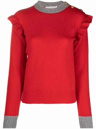 Philosophy Di Lorenzo Serafini Red Virgin Wool-cashmere Blend Jumper