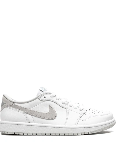 Jordan Air  1 Low Leather Low-top Trainers In White/neutral Grey-particle Gr