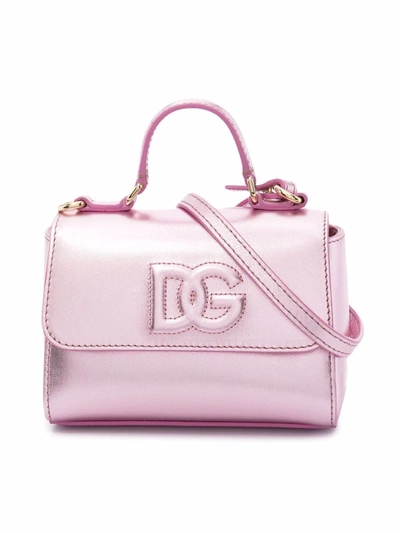 Dolce & Gabbana Dg Pop Metallic Tote Bag In Rosa
