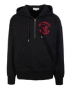 Alexander Mcqueen Jersey Hoodie With Logo In Black/mix