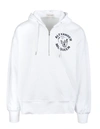 ALEXANDER MCQUEEN ALEXANDER MCQUEEN MAN WHITE SKULL LOGO HOODIE WITH HALF ZIP,662023-QRZ2A 0900