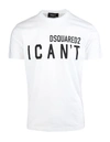 DSQUARED2 MAN WHITE I CANT COOL T-SHIRT,S74GD0859-S23009 100