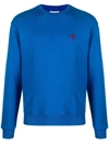 Ami Alexandre Mattiussi Logo Organic Cotton Jersey Sweatshirt In Blu