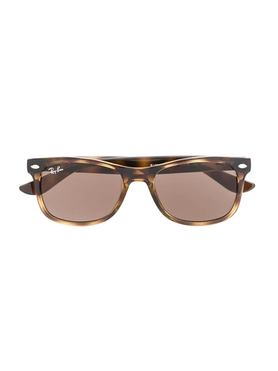 Ray-ban Junior Kids' New Wayfarer Sunglasses In Brown