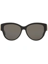 Saint Laurent Monogram Round-frame Sunglasses In Grey