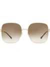 Gucci Horsebit-embellished Oversized Sunglasses In Gold