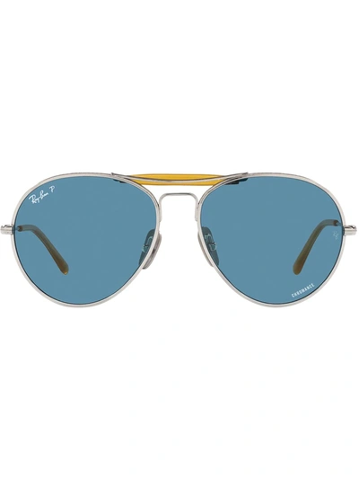 Ray Ban Aviator-style Sunglasses In Silber