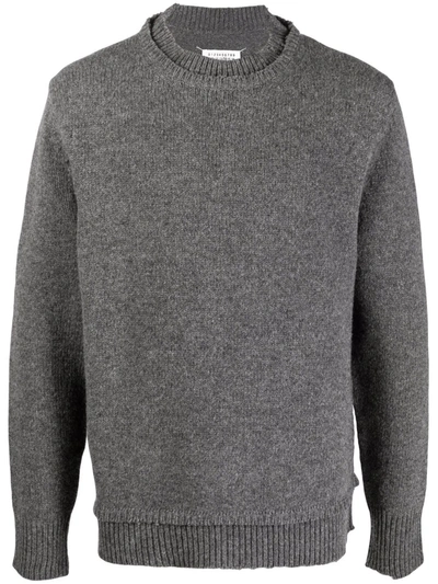 Maison Margiela Martin Margiela Elbow-patch Distressed Jumper In Grey