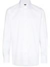 Tom Ford Broadcloth Button Long Sleeve Shirt In White