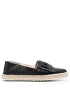 TOD'S ROUND-TOE RAFFIA-SOLE ESPADRILLES