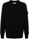 STONE ISLAND LOGO-PATCH CREW-NECK JUMPER