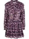 Iro Tyga Printed Long-sleeve Dress In Violett
