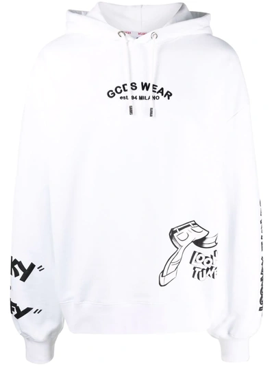 Gcds Hooded Sweatshirt With Looney Tunes Print In White