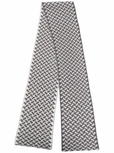 Drumohr Geometric-print Cashmere Scarf In Grau