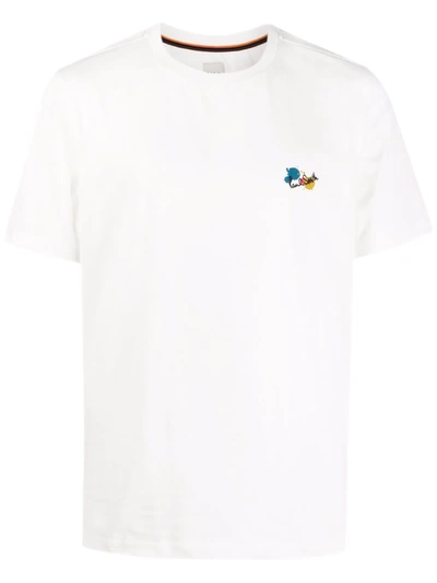 Paul Smith Splatter-print Organic-cotton Jersey T-shirt In White