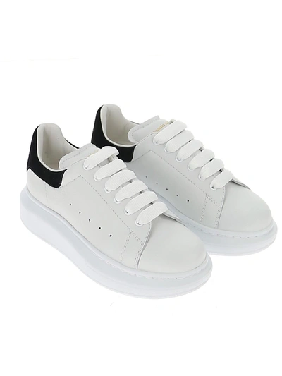 Alexander Mcqueen Suede-trimmed Leather Exaggerated-sole Sneakers In White