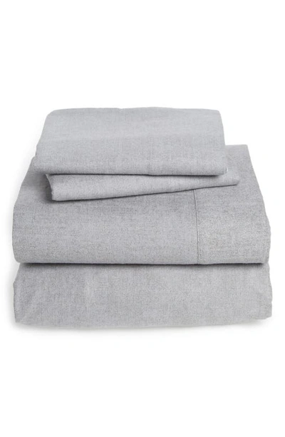 Nordstrom Flannel Sheet Set In Grey Frost Heather