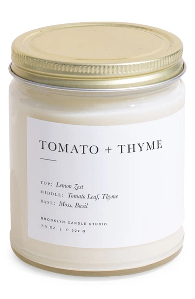 Brooklyn Candle Studio Minimalist Collection Tomato Thyme Candle In White