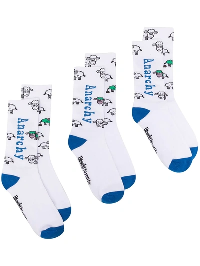 Natasha Zinko X Duoltd Three-pack Socks In White